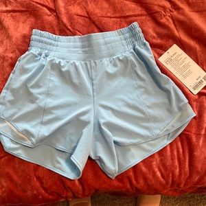 Light Blue lululemon hottt hot HR short 4” lined